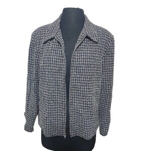 J'envie sport jacket zipper gront dark blue , gray sz 14/ L